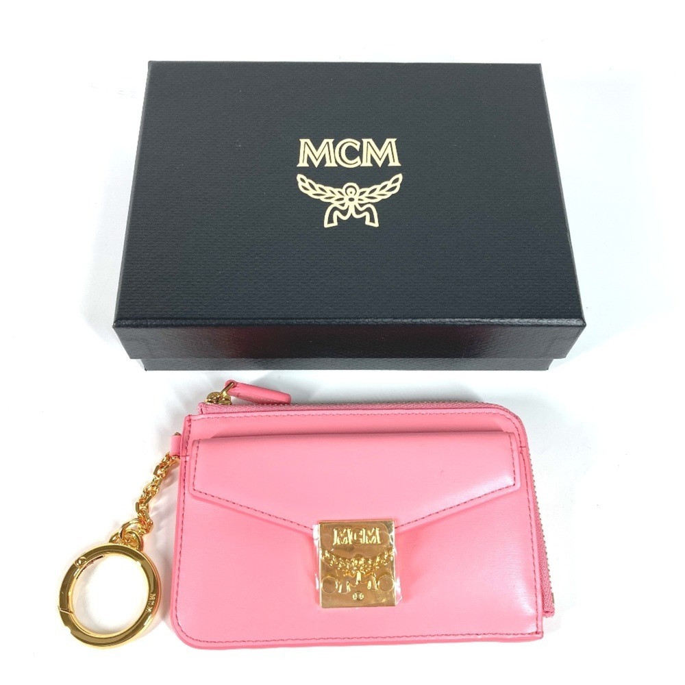 MCM Key Ring Coin Purse Wallet Fragment Case Wallet/Coin Leather Women's Pink...